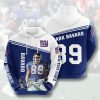 New York Giants Mark Bavaro Dark Blue White Pullover Hoodie