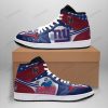 New York Giants Red Blue Air Jordan 1 High Sneakers V2