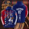 New York Giants Sterling Shepard Dark Blue Red Stripes Pullover Hoodie