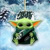 New York Jets Baby Yoda Custom Shaped Ornament