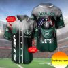 New York Jets Custom Name Number Skull Baseball Jersey V2