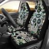 New York Jets Flowers Skull Car Seat Covers