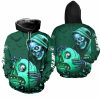 New York Jets Green Skull Halloween Zip Up Hoodie