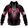 Atlanta Falcons Custom Name Number Rose Dragon Zip Up Hoodie