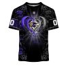 Baltimore Ravens Custom Name Number Rose Dragon T-Shirt