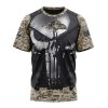Baltimore Ravens Custom Name Number Skull Camo Veteran Kits T-Shirt