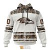 Baltimore Ravens Custom Name Number White Camo Hunting Zip Up Hoodie