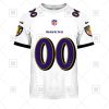 Baltimore Ravens Custom Name Number White Road Jersey T-Shirt