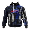 Buffalo Bills Custom Name Number Classic Grunge American Flag Pullover Hoodie