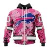 Buffalo Bills Custom Name Number Pink Breast Cancer Zip Up Hoodie