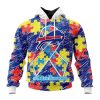 Buffalo Bills Custom Name Number Puzzle Autism Awareness Pullover Hoodie