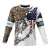 Carolina Panthers Custom Name Number Fishing With Flag Of USA Sweatshirt
