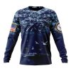 Carolina Panthers Custom Name Number Honor US Navy Veterans Sweatshirt