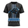 Carolina Panthers Custom Name Number Pattern Native T-Shirt