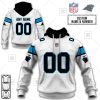 Carolina Panthers Custom Name Number White Road Jersey Pullover Hoodie