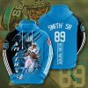 Carolina Panthers Steve Smith Sr. Blue Black Pullover Hoodie