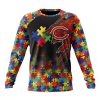 Chicago Bears Custom Name Number Autism Awareness Design Sweatshirt