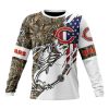 Chicago Bears Custom Name Number Fishing With Flag Of USA Sweatshirt