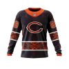 Chicago Bears Custom Name Number Native With Samoa Culture Sweatshirt
