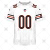 Chicago Bears Custom Name Number White Road Jersey T-Shirt