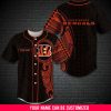 Cincinnati Bengals Custom Name Black Orange Baseball Jersey