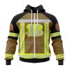 Cincinnati Bengals Custom Name Number Firefighter Uniform Zip Up Hoodie