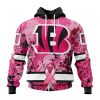 Cincinnati Bengals Custom Name Number Pink Breast Cancer Pullover Hoodie