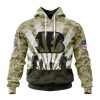 Cincinnati Bengals Custom Name Number Veterans And Families Pullover Hoodie