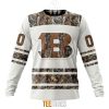 Cincinnati Bengals Custom Name Number White Camo Hunting Sweatshirt