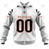 Cincinnati Bengals Custom Name Number White Road Jersey Zip Up Hoodie