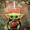 Cleveland Browns Baby Yoda Custom Shaped Ornament