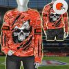 Cleveland Browns Camo Orange Skull Sweatshirt