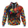 Cleveland Browns Custom Name Number Autism Awareness Design Pullover Hoodie