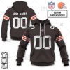 Cleveland Browns Custom Name Number Brown Home Jersey Pullover Hoodie