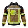 Cleveland Browns Custom Name Number Firefighter Uniform Zip Up Hoodie