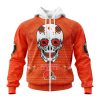 Cleveland Browns Custom Name Number Kits For Dia De Muertos Zip Up Hoodie