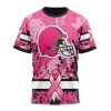 Cleveland Browns Custom Name Number Pink Breast Cancer T-Shirt