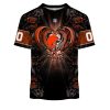 Cleveland Browns Custom Name Number Rose Dragon T-Shirt