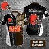 Cleveland Browns Custom Name Special Half Tone Mascot Hawaiian Shirt