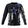 Dallas Cowboys Custom Name Number Classic Grunge American Flag Sweatshirt
