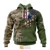 Dallas Cowboys Custom Name Number Green Camo US Military Pullover Hoodie