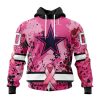 Dallas Cowboys Custom Name Number Pink Breast Cancer Pullover Hoodie