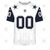 Dallas Cowboys Custom Name Number White Alternate Jersey T-Shirt