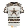 Dallas Cowboys Custom Name Number White Camo Hunting T-Shirt