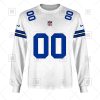 Dallas Cowboys Custom Name Number White Road Jersey Sweatshirt