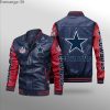 Dallas Cowboys Navy Red Leather Bomber Jacket