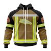 Denver Broncos Custom Name Number Firefighter Uniform Zip Up Hoodie