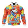 Denver Broncos Custom Name Number Puzzle Autism Awareness Pullover Hoodie
