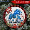 Detroit Lions Custom Name Cute Gnome Round Ornament