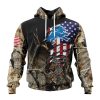 Detroit Lions Custom Name Number Camo Realtree Hunting Pullover Hoodie